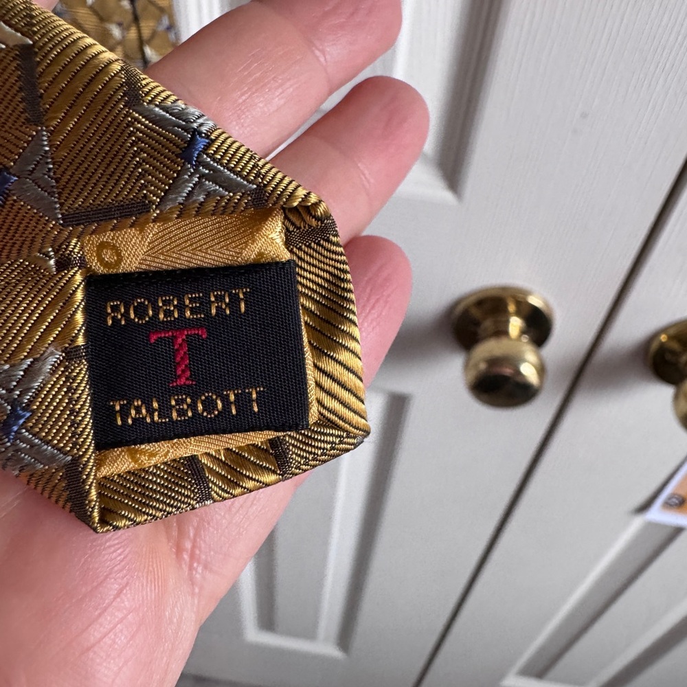 Robert Talbott Geometric Gold Tie - image 4